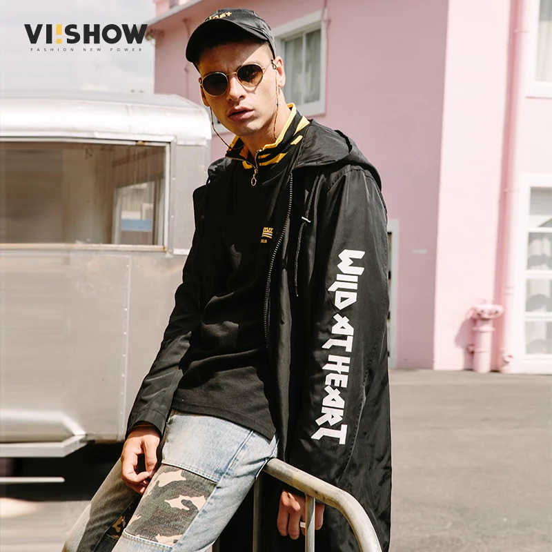 VIISHOW новинка 2018 Весенняя длинная куртка пальто Мужская брендовая одежда модная