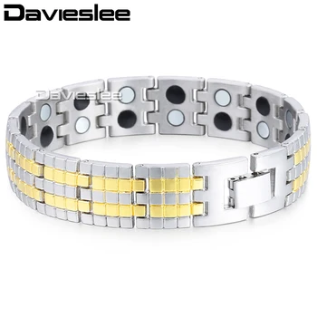 

12-15mm Stainless Steel Mens Bracelets Magnetic Wristband Bracelets for Men Dropshipping Wholesale Male Jewelry LKB607A