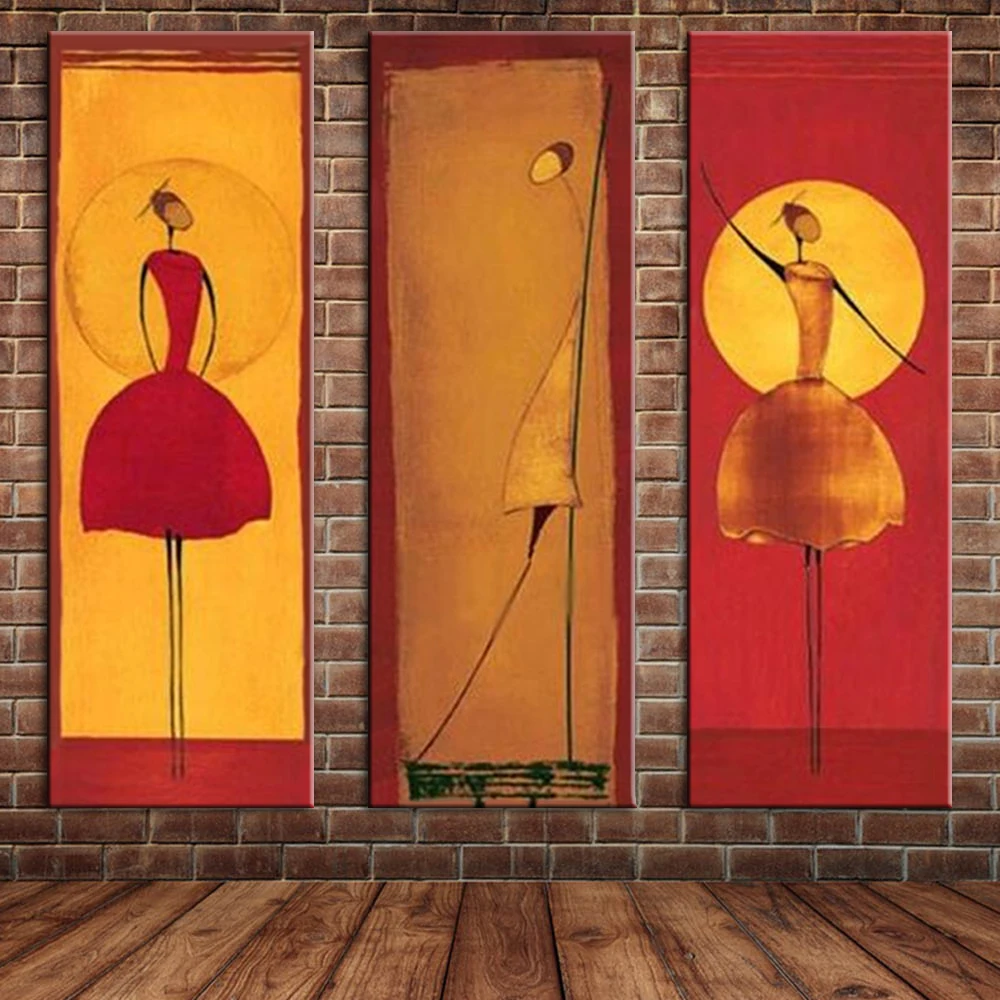 Ballet Dancers Oil Painting Wall Art African Woman Painting Large Wall