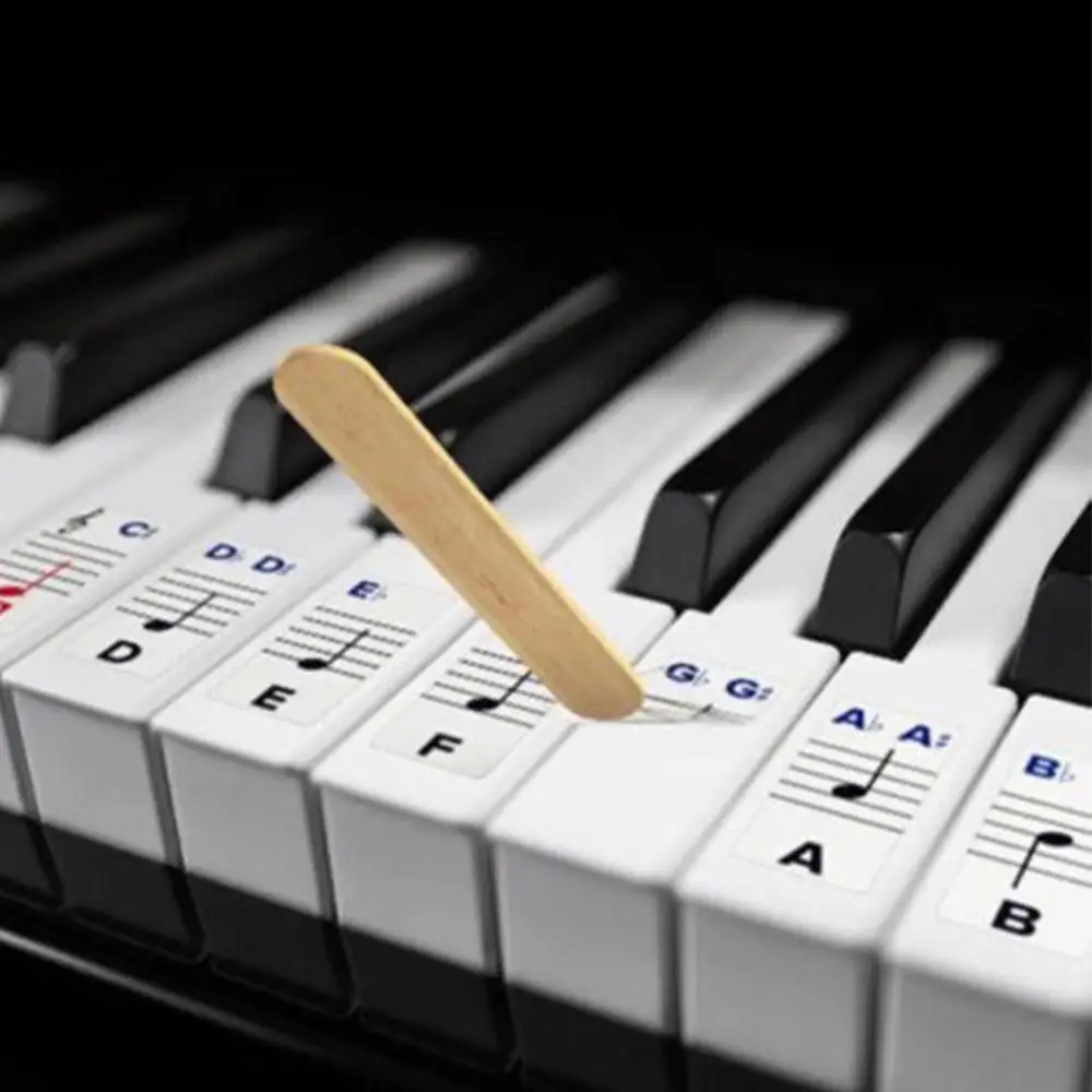 

Electronic Piano Keyboard Sticker Durable Clear 54/61/88 Key Piano Stave Note Sticker Musical Instrument Music Decal Label Note