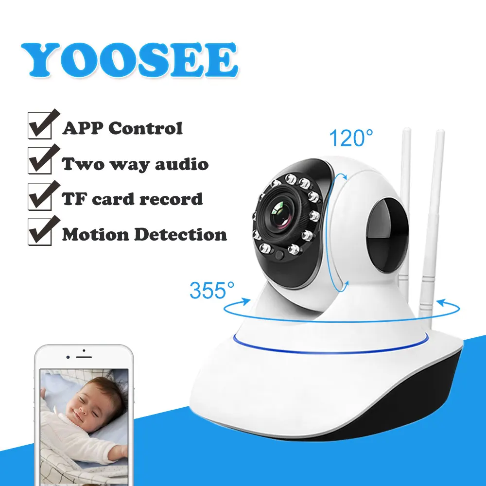 Baratos Yoosee 720P 1080P WIFI cámara de seguridad HD cámara IP inalámbrica Pan Tilt de dos vías de Audio bebé Monitor CCTV cámara IP 64G SD P2P
