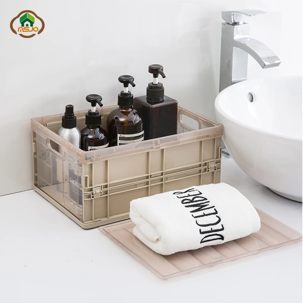 

MSJO Organizer Storage Box Foldable for Desktop Living Room Bathroom Multi Function Storage Sundries Book Cosmetic Organization