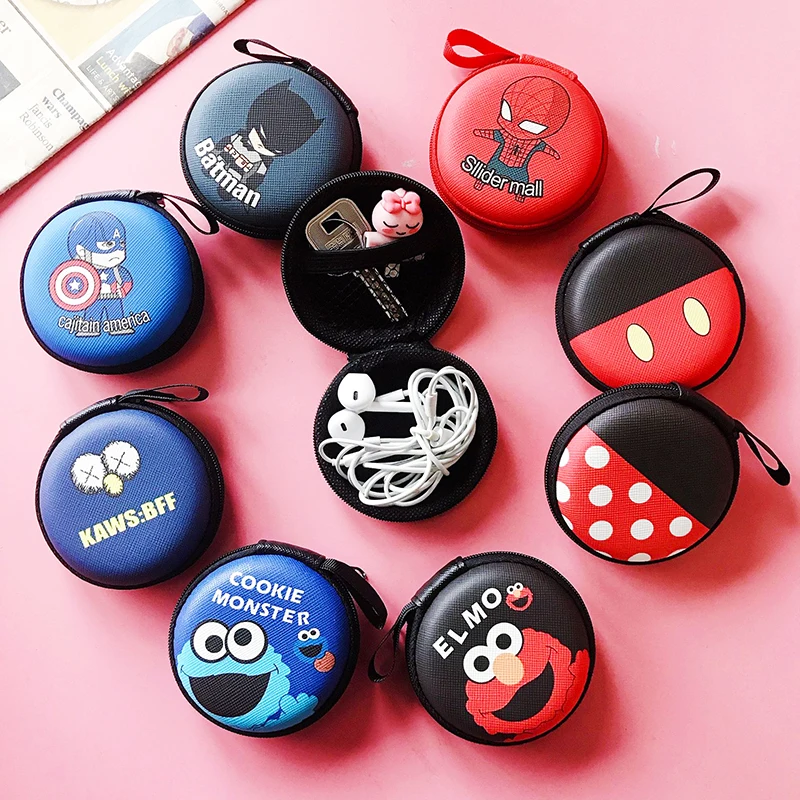 

Cartoon Cute Zipper Headphone Case Portable Earbuds box Earphone Storage Bag Protective USB Cable Organizer For Airpods Cover