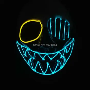 

High quality Flashing EL wire Glowing Flexible LED Neon light For dance DJ Carnival Party Supplies Halloween clown Mask
