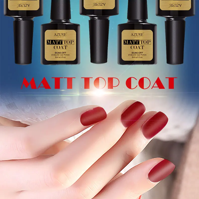 Azure Beauty 8ml Matt Top Nail Varnish Matte Top Coat Uv Nail Gel Azure Beauty 8ml Matt Top Nail Varnish Matte Top Coat Uv Nail Gel