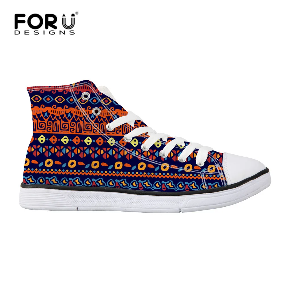 FORUDESIGNS Модные кеды в стиле хиппи бохо с высоким верхом женская повседневная обувь