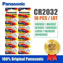 Panasonic Original 10pcs lot cr 2032 Button Cell Batteries 3V Coin Lithium Battery For Watch Remote