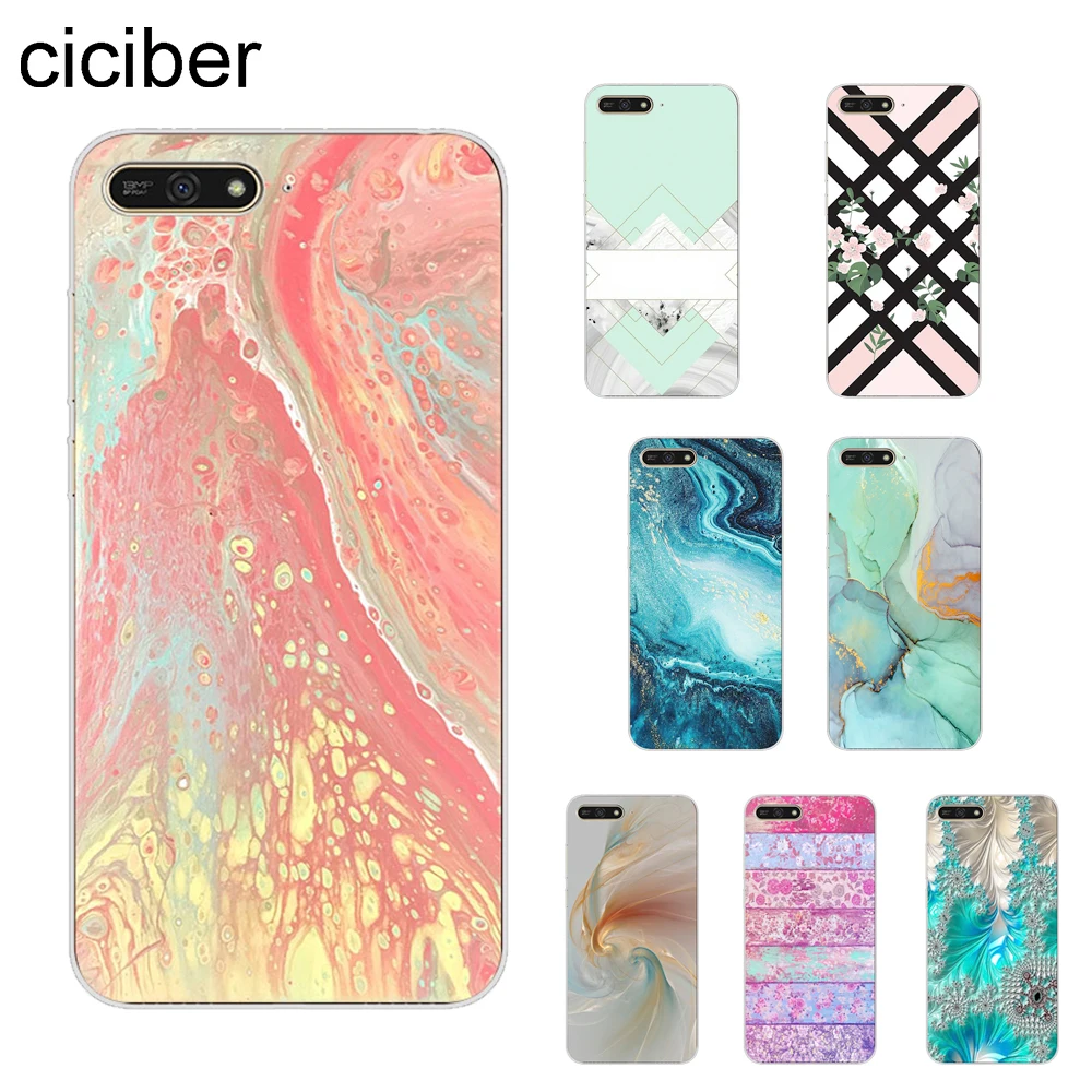 

ciciber Fashion Marble Stripe Cover For Huawei Y9 Y7 Y6 Y5 Y3 Prime Pro 2018 2017 2019 Phone Cases Shell Coque Soft Silicone TPU