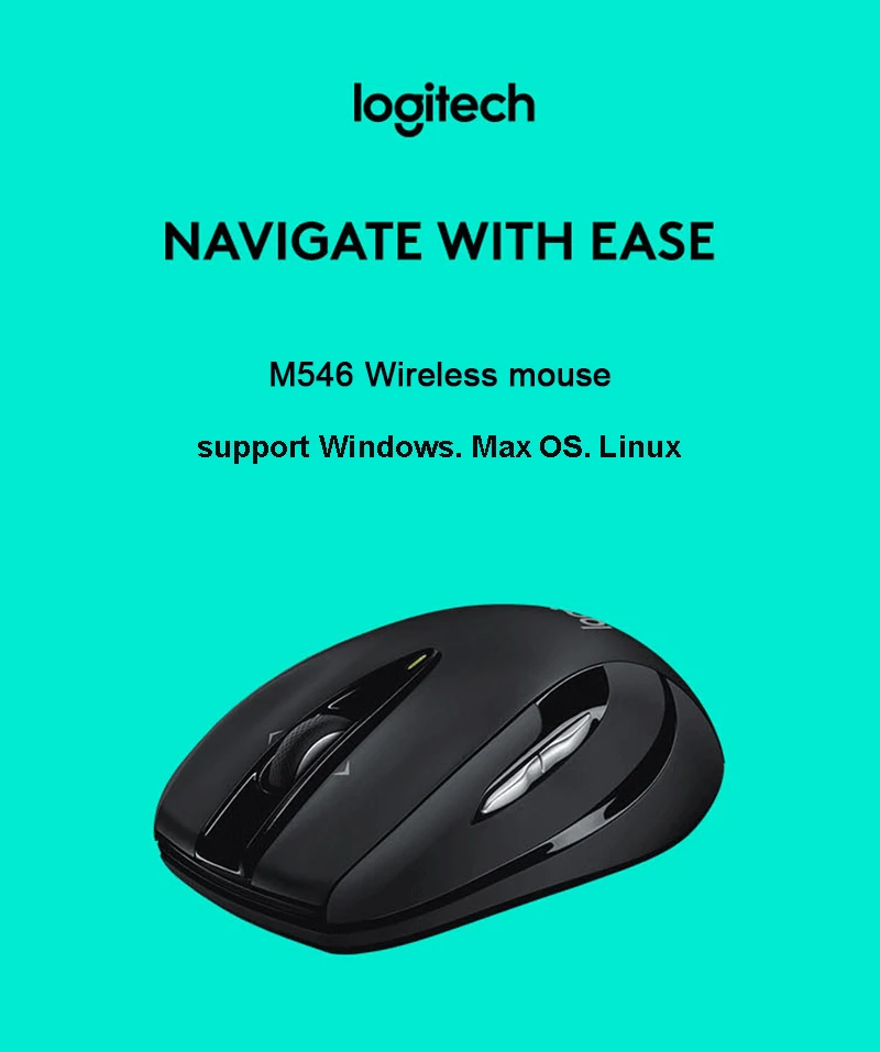 logitech Мышь M546 Беспроводной Мышь для ПК игровой пульт Поддержка официальный проверки Поддержка Windows 7/8/10 Max ОС Linux