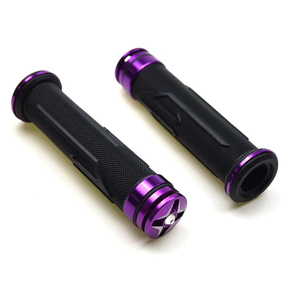 1pair 7/8" Handlebar Grips Motorcycle Universal purple Rubber Motorbike Handle Grips For Suzuki