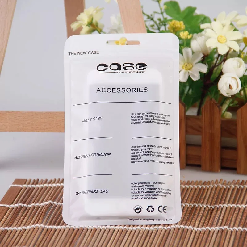 

100Pcs 12X20cm Plastic zipper Bag Cell Phone Accessories Mobile Phone Case Cover Packaging Package Bag for iPhone 8 7 6S 6 Plus