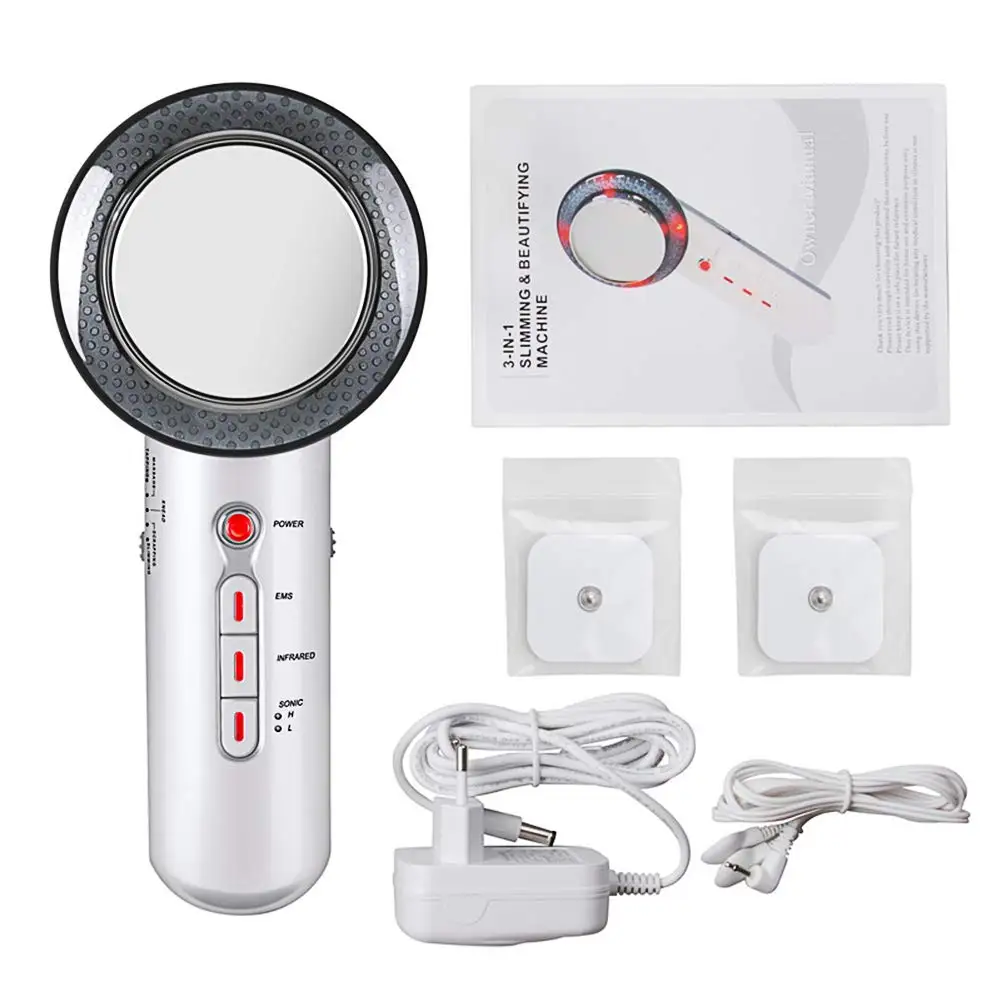 Queimador de Gordura 3 em 1 Face Lifting Infravermelho Ultra-sônico Corpo Dispositivo Massageador Ultra-som Emagrecimento Cavitação Rosto Beleza Máquina Ems 15 de gordura cavitação rosto beleza máquina