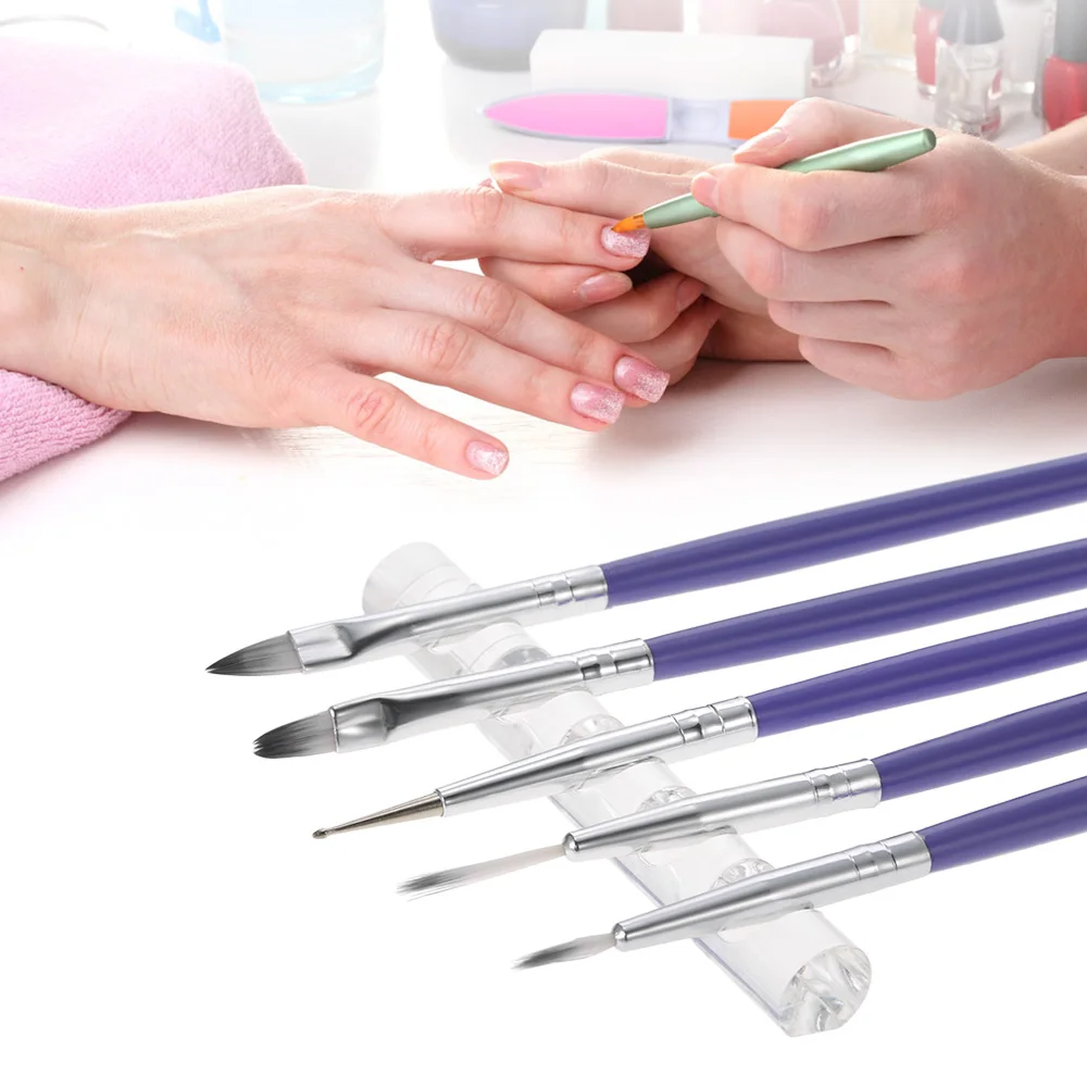 

Nail Tool Pen Brush Rack Clear Acrylic Stand Holder for 5 Pens Nail Brush Holder Professional 5 Styles Nail Decoration Pens