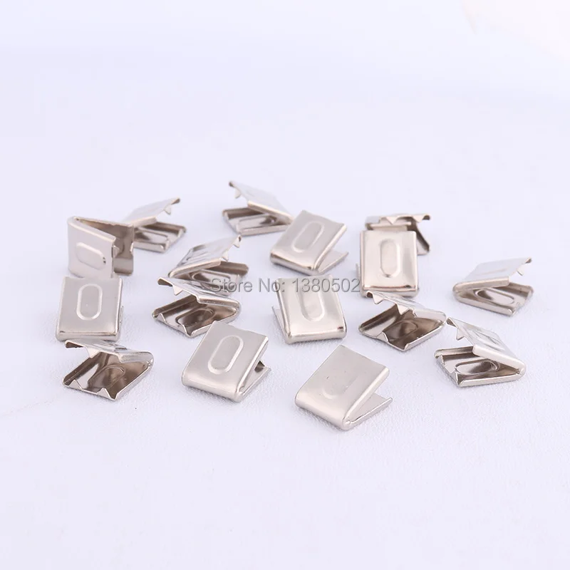 

30pcs /lot silver color metal cord end webbing Rope clip hardware accessories