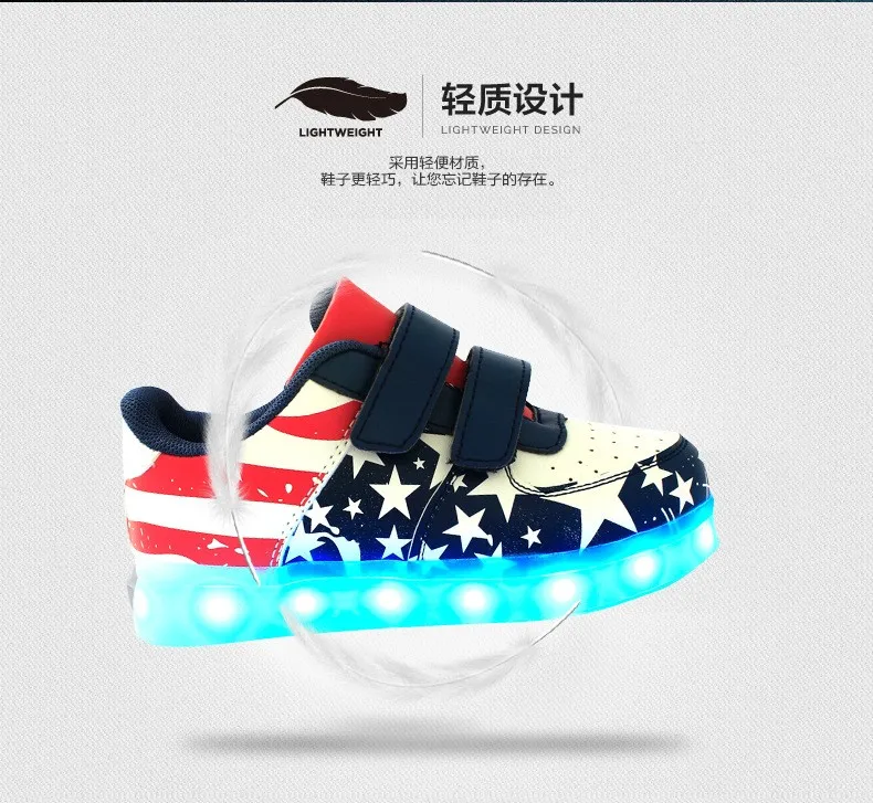USB зарядки светящаяся цветная летняя Студенческая обувь для мальчиков флуоресценции шаг огни Светодиодный Световой спортивные сандалии для девочек