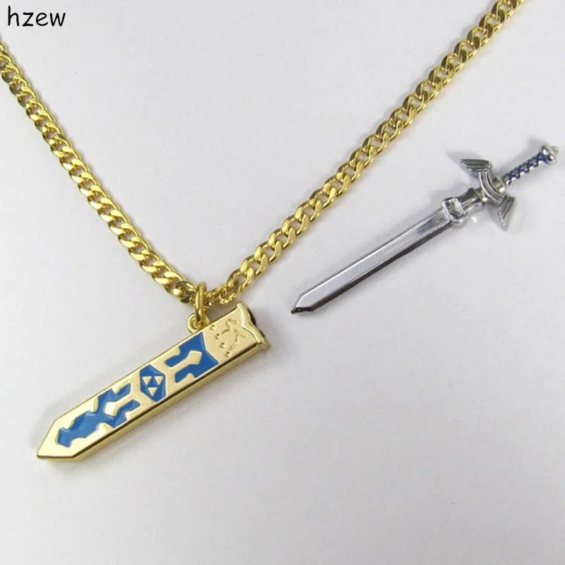 

hzew Retail Legend of Zelda Removable Master Sword Long Pendant Necklace