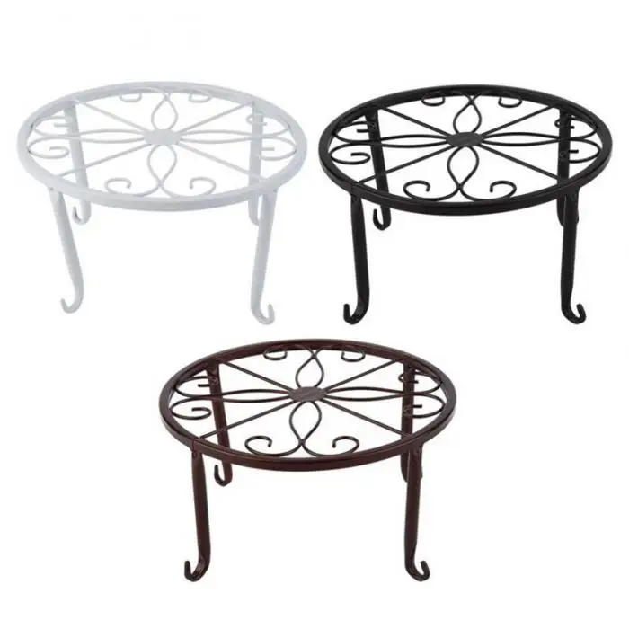 Iron Art Plant Stands Pot Holder Plant Flower Stand Floor Pot Rack Home Garden Indoor Balcony Decor DTT88