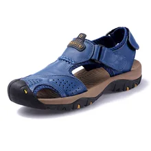 Novas sandálias de verão de couro genuíno dos homens ao ar livre respirável all-purpose casual Caminhada sapatos sapatos de Água de Praia Sandálias dos homens sandália