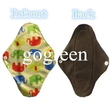 Coussinets menstruels imprimés en tissu de bambou, 100 pièces, PUL lavable + 2 couches microfibre + charbon de bambou, livraison gratuite