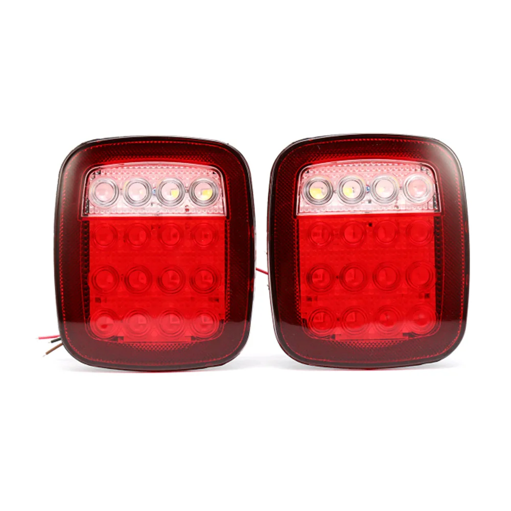 2PCS LED Car Red White Tail Light Truck Trailer Stop Turm font b Lamp b font