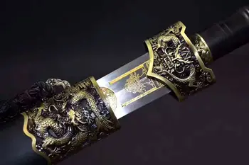 

Full Tang 8 side High Manganese Steel Handmade Battle Ready Double edge Sharp Han Tang Battle Sword Jian/Dragon Knife fitted