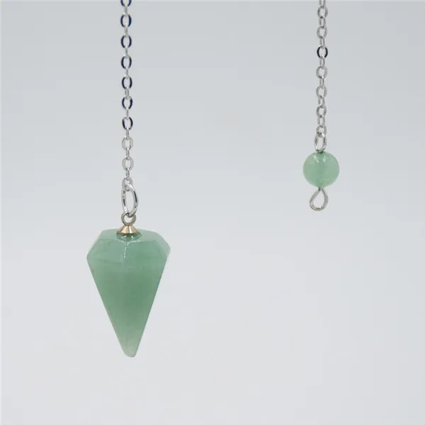 Для мужчин и женщин рейки маятник натуральный камень амулет лечебная подвеска-кристалл маленький размер аметисты Лапис медитация шестиугольные Маятники - Окраска металла: Green Aventurine
