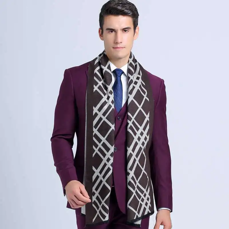 Winter England Style Male Plaid Bufandas Striped font b Tartan b font Men Business Scarf Gryffindor