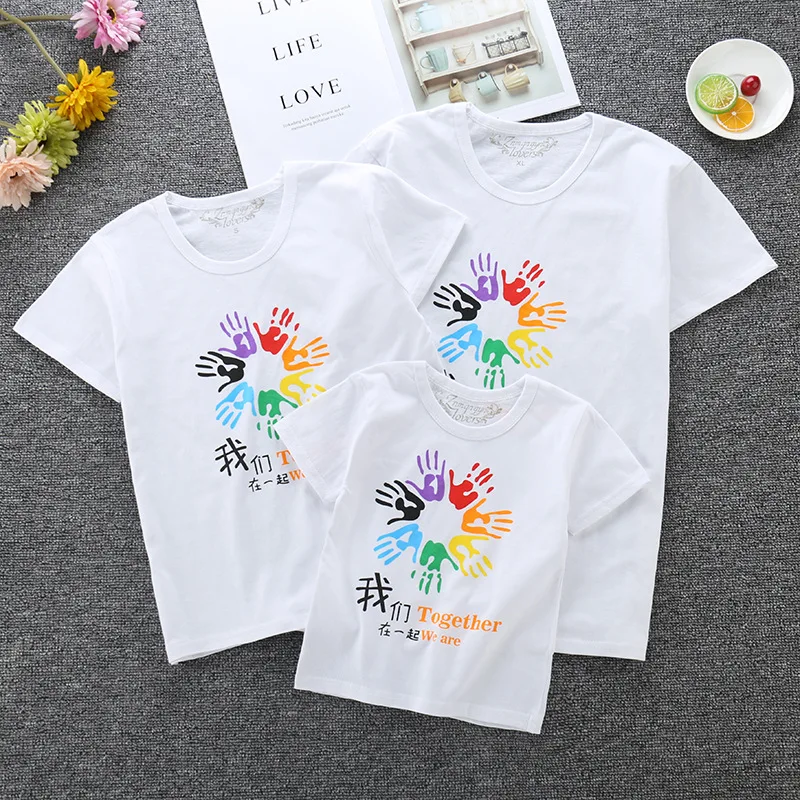 

Summer Family Matching Clothes Casual TShirt Man Women Son Daughter Mum Dad Tops quality for Kids Baby Girl Boys