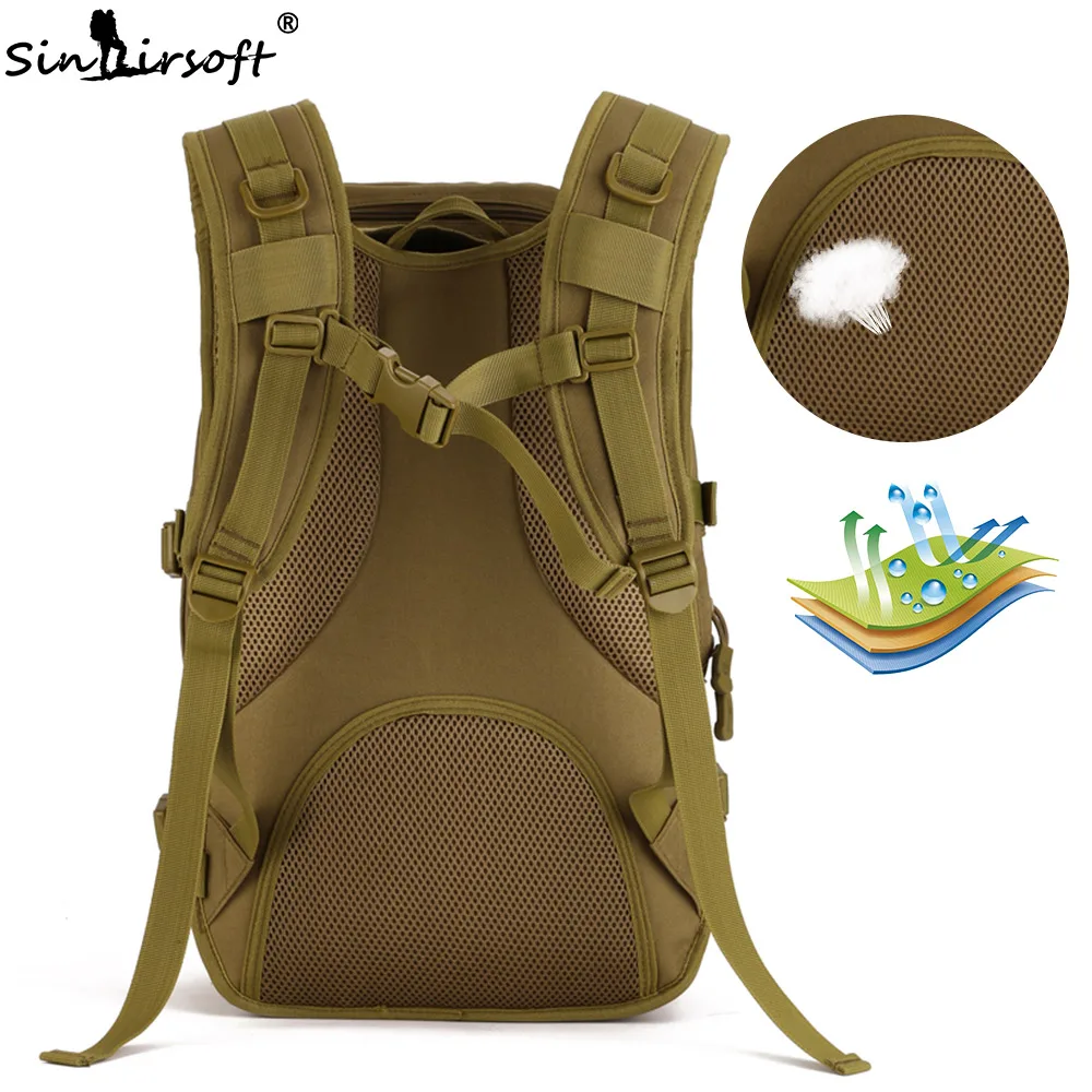 SINAIRSOFT 40L Tactical Backpack 15 Inch Laptop Military Hunting bag Outdoor Sport Camping Waterpro