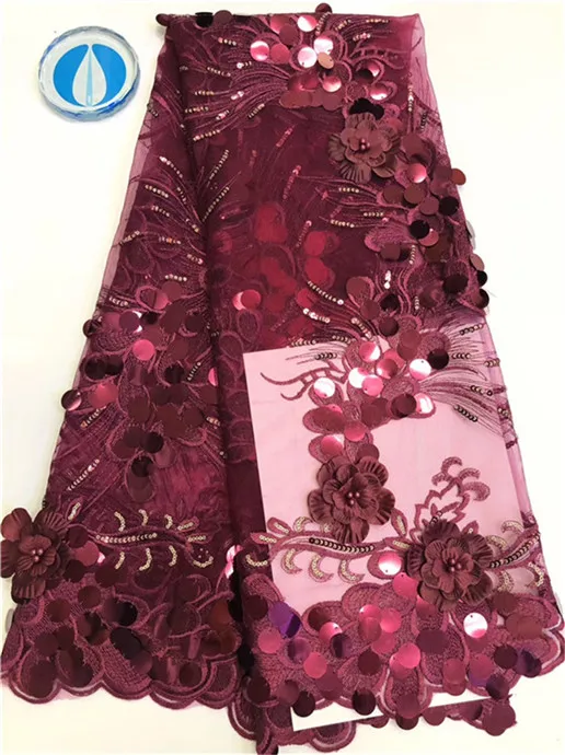 

African lace fabric 2019 high quality Pink black african French tulle lace fabric with sequins guipure nigerian lace fabrics