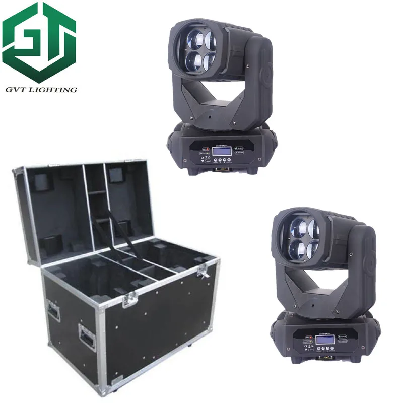 

2pcs with flightcase Super Beam 4x25W LED Moving Head Light Professional Stage Effect Lighting Cree Led Lamp Max Bright DMX DJ