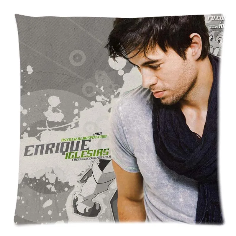 Наволочка для подушки из хлопка и льна с принтом Enrique Iglesias наволочка домашнего