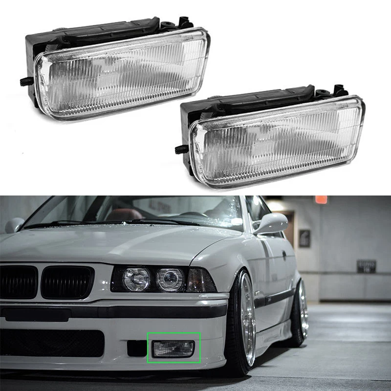 

2x ABS Plastic Front Bumper Fog Lights Lamps For BMW E36 3 Series Driving Safety