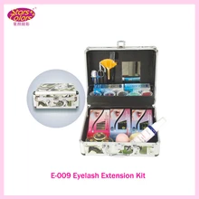 Portable Delure Green Beauty Grafting Eyelash Extension Kit False EyeLash Lashes Makeup Set with Silver Box