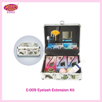 

Portable Delure Green Beauty Grafting Eyelash Extension Kit False EyeLash Lashes Makeup Set with Silver Box Case
