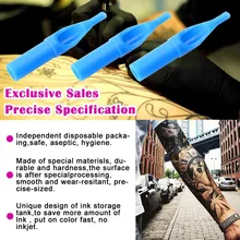 100 шт одноразовые наконечники татуировки пластиковые синие иглы-наконечники для 3-11RT 3-11DT 5-13FT 669