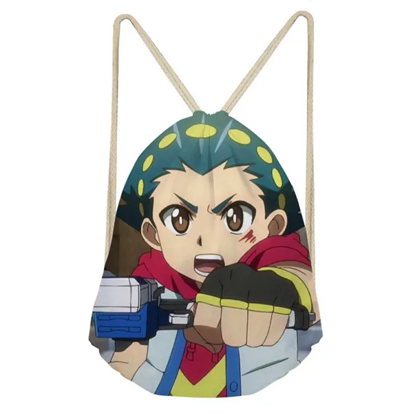 THIKIN дети мультфильм Drawstring сумки для мальчиков аниме Beyblade Burst Evolution печатные японские маленькие рюкзаки Mochila на заказ - Цвет: As Pictures