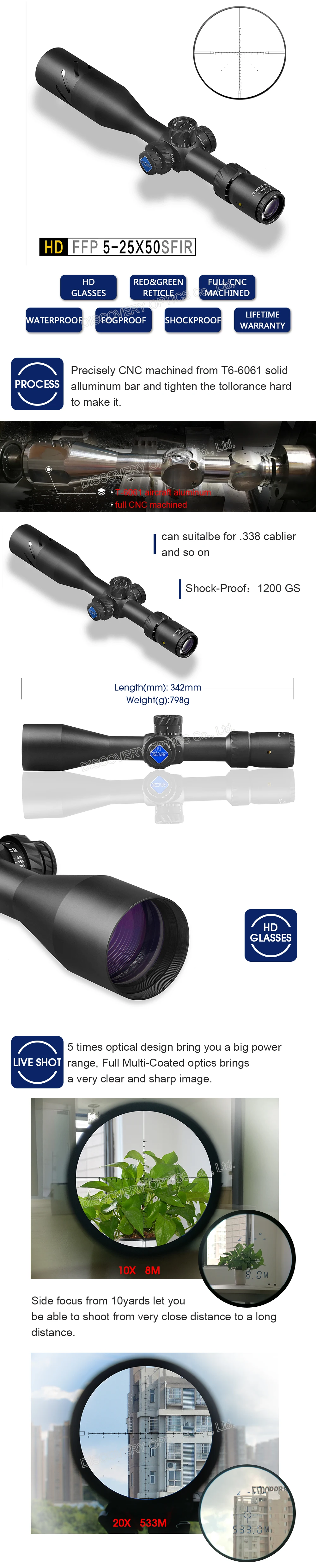 FFP Tactical Optics Riflescope Tiro e Caça rifle Com Iluminação