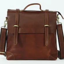 Деловая повседневная мужская сумка Ретро Crazy Horse кожаная настоящая кожаная сумка на плечо Компьютерная Диагональная Сумка