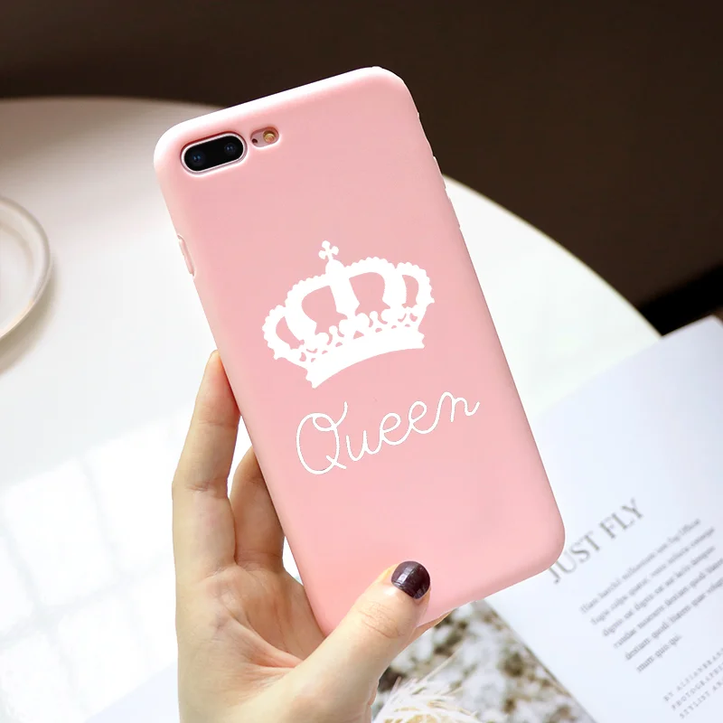 Король queen для samsung Galaxy A40 A70 A30 A50 J7 Prime A6 A7 A8 A9 J4 J6 S8 S9 S10 плюс Note 8 9 чехол из ТПУ и силикона с Матовые чехлы - Цвет: queenbai