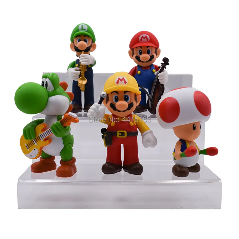Super Mario Bros Mario Luigi Bowser Toad Donkey Kong 5/" Action Figure Doll Toys