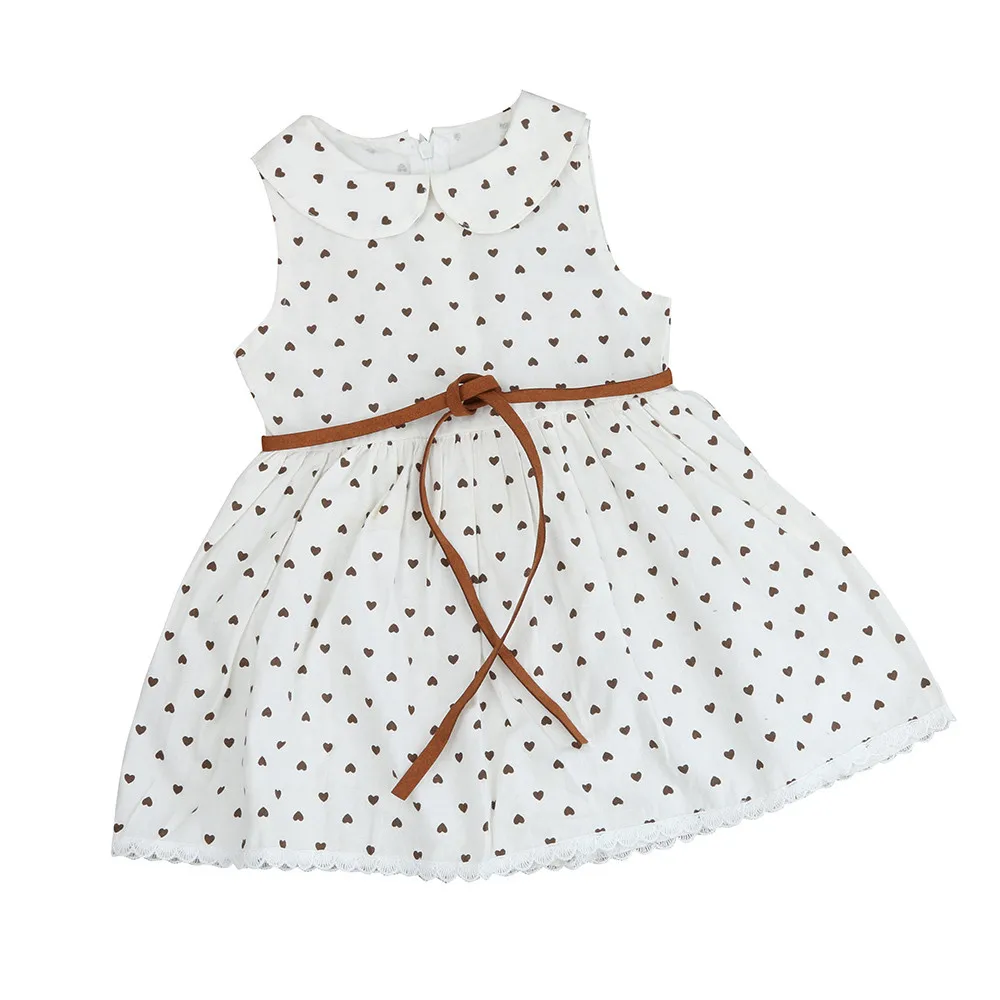

Love Print Belt Fashion 2019 Dress Toddler Infant Kid Baby Girl Heart Princess Dress Sundress Outfit Clothes F4