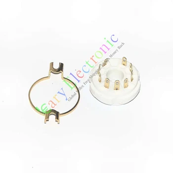 

Wholesale and retail 4pcs GOLD 9pin Ceramic vacuum tube socket valve base for EL504 EL519 audio DIY free shipping