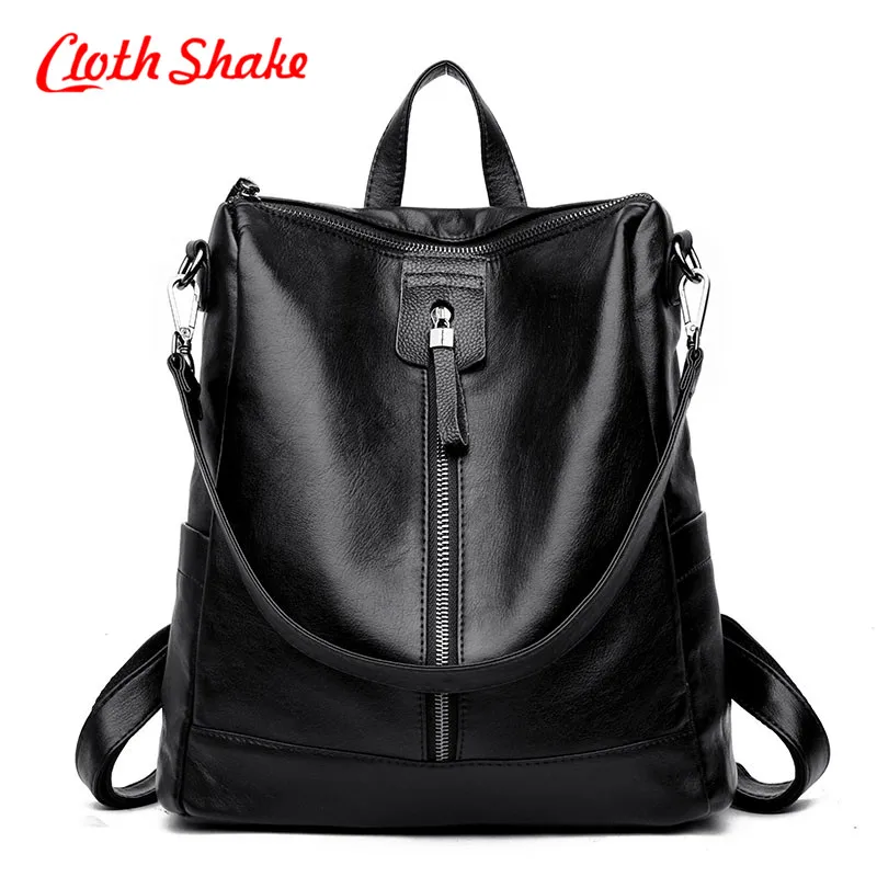 

Women Backpack Simple Casual Schoolbag Medium Size PU Leather Daypack Girl's Daily Bag Vintage Mochila Fashion Casual Rucksack
