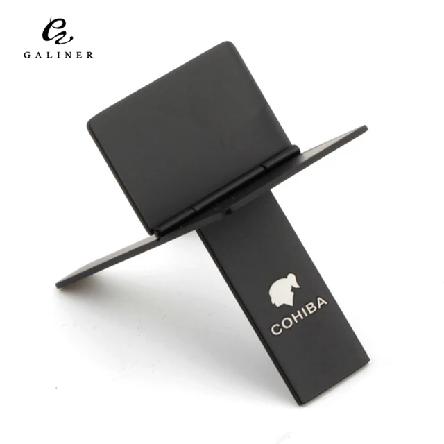 GALINER e COHIBA Cigar Ashtray Holder Acciaio Inox Pieghevole Del Basamento Del GALINER e COHIBA Cigar Ashtray Holder Acciaio Inox Pieghevole Del Basamento Del
