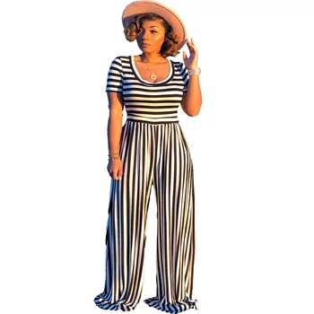 

Spring Summer Women Jumpsuit Bodycon Playsuit Bodysuit Overalls Rompers Plus Size Classic Striped Jumpsuits