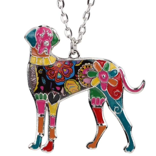 Great Dane Necklace Dog Pendant Enamel Dog Necklace Pendants