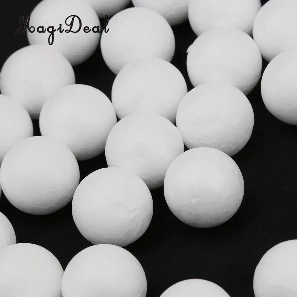 500x White Round Polystyrene Styrofoam Foam Balls for Kids Children Model Making Toys Christmas Ornament 10/15/20/25/27mm