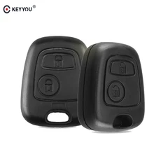 KEYYOU 10 Uds carcasa de llave a distancia de coche para Citroen C1 C2 C3 Pluriel C4 C5 C8 Xsara Picasso carcasa para mando a distancia 2 botones sin hoja