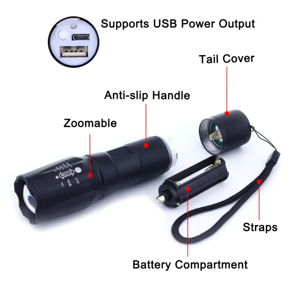 Горный Дорожный велосипед T6 фонарик USB зарядка 2000 лм масштабируемый 3 режимный